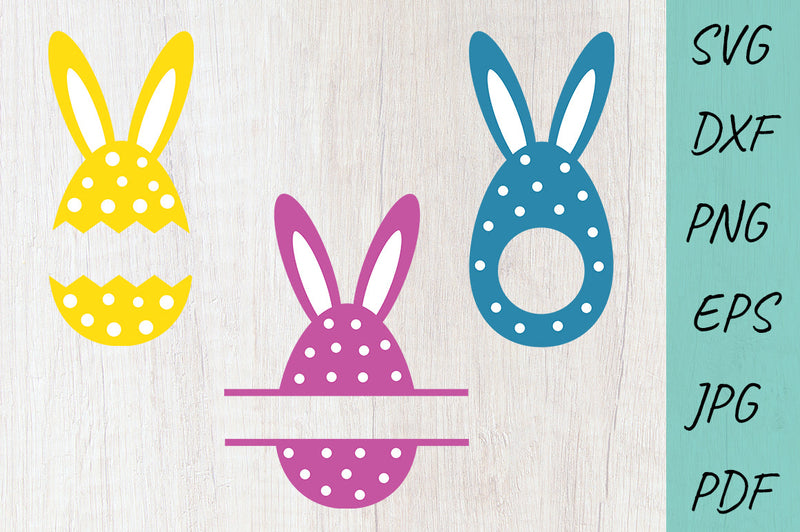 Easter Eggs SVG Cut files, Easter Split Monogram SVG - So Fontsy