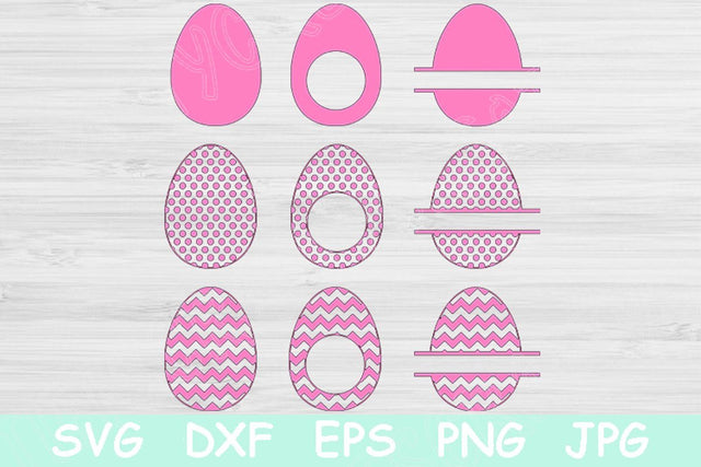 Easter Eggs Svg Files Split Chevron and Polka Dots. Boy Easter Svg Designs Cut Files for Cricut and Silhouette. Easter Monogram Svg Frame. SVG TiffsCraftyCreations 