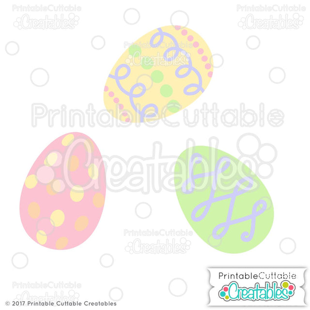 Easter Eggs SVG Printable Cuttable Creatables 
