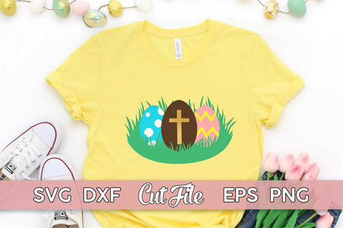 Easter Eggs SVG with cross | Religious Easter Shirt SVG Maggie Do Design 