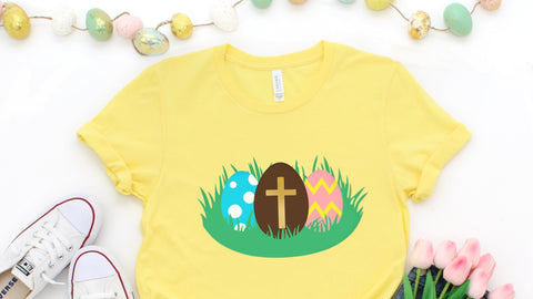 Easter Eggs SVG with cross | Religious Easter Shirt SVG Maggie Do Design 