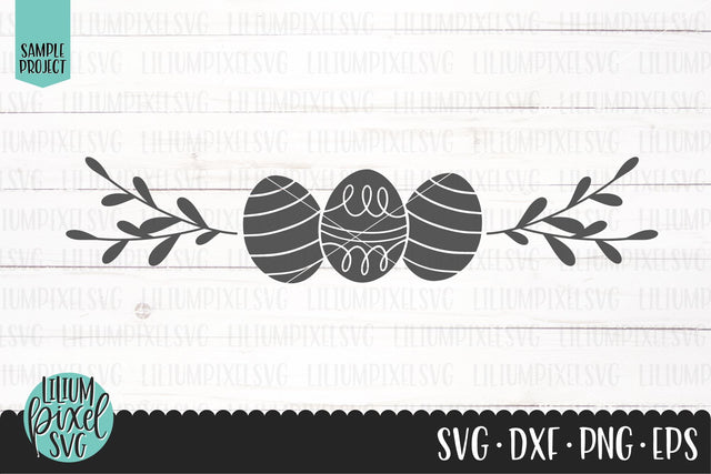 Easter Eggs with Leaves Frame SVG Lilium Pixel SVG 