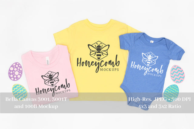 Easter Family Mockup, Mommy and Me, Bella Canvas Mockup, Baby Mockup, Toddler Mockup Mock Up Photo Honeycomb Mockups 