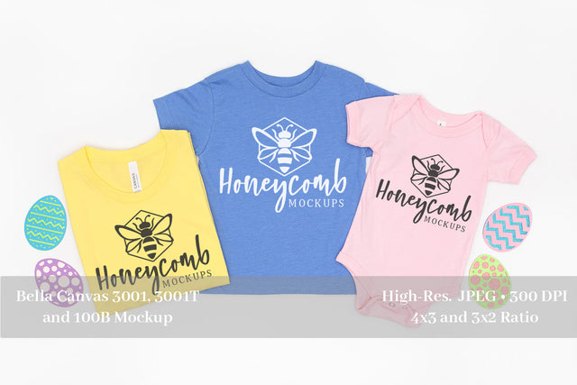 Easter Family Mockup, Mommy and Me Mockup, Bella Canvas Family Mockup Mock Up Photo Honeycomb Mockups 