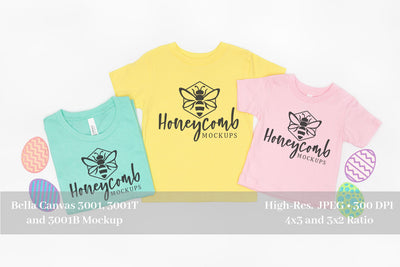 Easter Family Mockup, Mommy and Me Mockup, Matching Mockup, Bella Canvas 3001, 3001T, and 3001B Mock Up Photo Honeycomb Mockups 