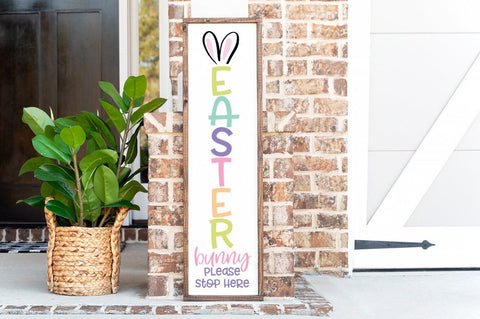 Easter Front Porch Sign - Easter Bunny Please Stop Here SVG - Easter svg, Easter Bunny Stop Here svg, Spring svg SVG Simply Cutz 