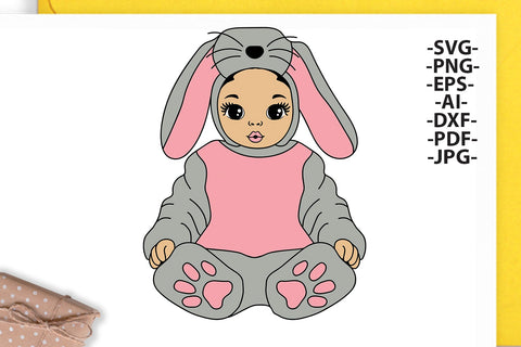 Easter Girl Svg, Girl In Rabbit Costume, Girl Rabbit Hat, Bundle Easter Svg, Bunny Girl, Peekaboo Girl Svg, Easter Afro, 3X Svg files, Png, Dxf, Eps SVG 1uniqueminute 