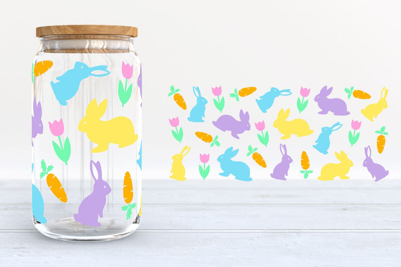 Easter Glass Can SVG Bundle | Easter Libbey Glass Wraps - So Fontsy