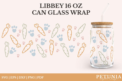Easter Glass Can Wrap SVG | Libbey Can Glass SVG SVG Petunia Digital Design 