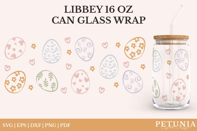 Easter Glass Can Wrap SVG | Libbey Can Glass SVG SVG Petunia Digital Design 