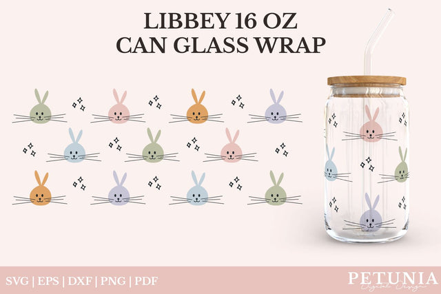 Easter Glass Can Wrap SVG | Libbey Can Glass SVG SVG Petunia Digital Design 