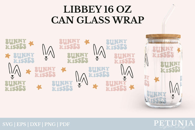 Easter Glass Can Wrap SVG | Libbey Can Glass SVG SVG Petunia Digital Design 