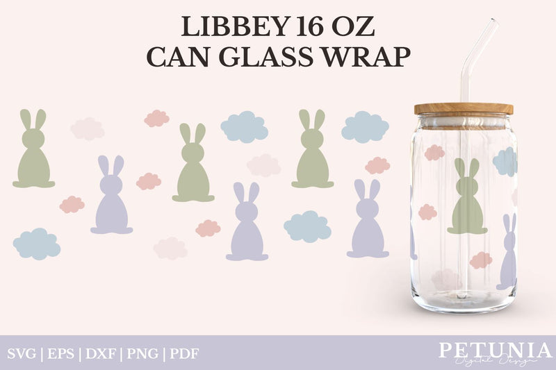 Easter Glass Can Wrap SVG | Libbey Can Glass SVG SVG Petunia Digital Design 