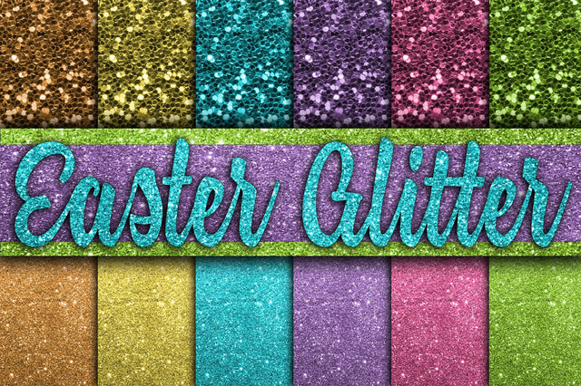 Easter Glitter Digital Papers Sublimation Old Market 