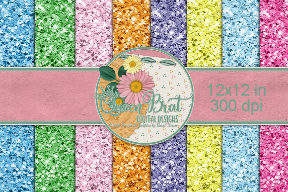 Easter Glitter Papers Digital Pattern QueenBrat Digital Designs 