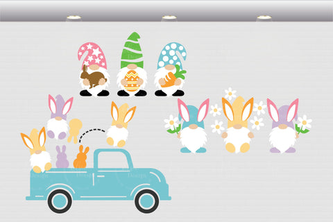 Easter Gnome Bundle - SVG, PNG, DXF, EPS SVG Elsie Loves Design 