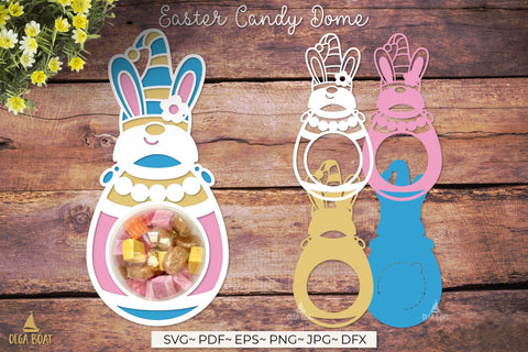 Easter gnome candy dome | Easter candy holder svg 3D Paper Olga Boat Design 