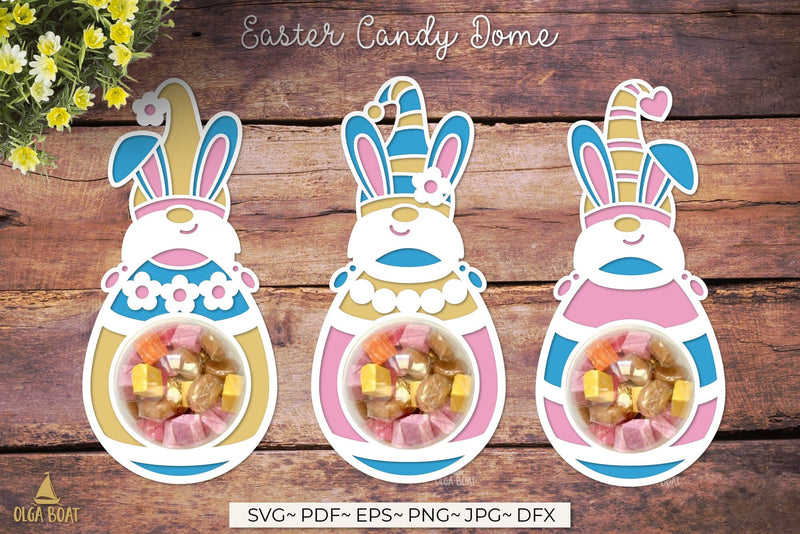 Easter gnome candy dome | Easter candy holder svg 3D Paper Olga Boat Design 