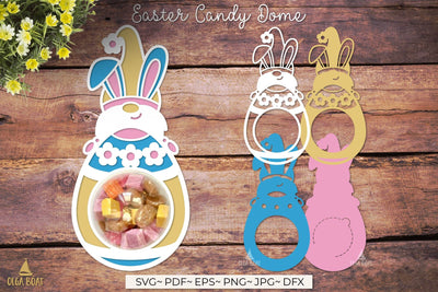 Easter gnome candy holder svg | Easter candy dome 3D Paper Olga Boat Design 