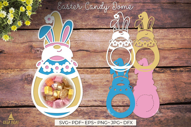 Easter gnome candy holder svg | Easter candy dome 3D Paper Olga Boat Design 