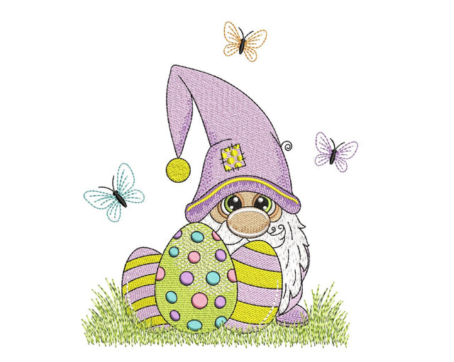 Easter Gnome Embroidery Design, 3 sizes, Instant Download Embroidery/Applique DESIGNS Nino Nadaraia 