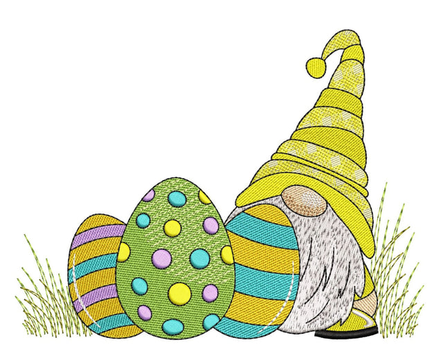 Easter Gnome Embroidery Design, 3 sizes, Instant Download Embroidery/Applique DESIGNS Nino Nadaraia 