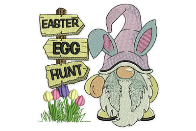 Easter Gnome Embroidery Design, Spring Embroidery Designs, Smile Egg Hunter Floral Flower Positivity Florist Embroidery, Instant Download Embroidery/Applique DESIGNS NextEmbroidery 