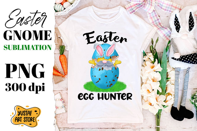 Easter gnome in an crack egg sublimation. Easter Egg Hunter Sublimation Yustaf Art Store 