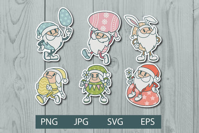Easter Gnome retro clipart png SVG dadan_pm 