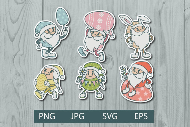 Easter Gnome retro clipart png SVG dadan_pm 