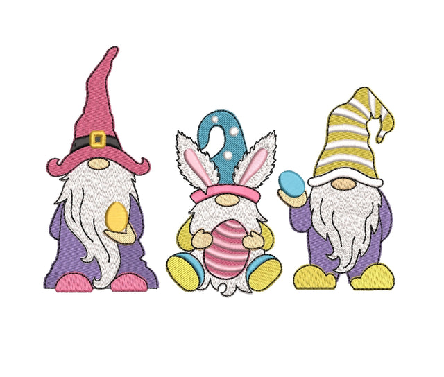 Easter Gnomes embroidery designs, holiday embroidery designs, 3 sizes, Instant download Embroidery/Applique DESIGNS ArtEMByNatalia 