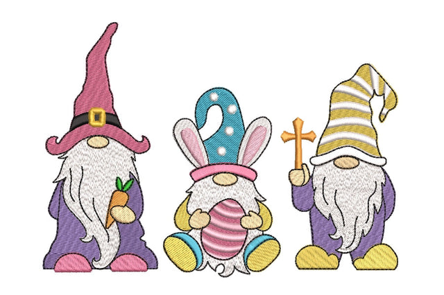 Easter Gnomes embroidery designs, holiday embroidery designs, 3 sizes, Instant download Embroidery/Applique DESIGNS ArtEMByNatalia 