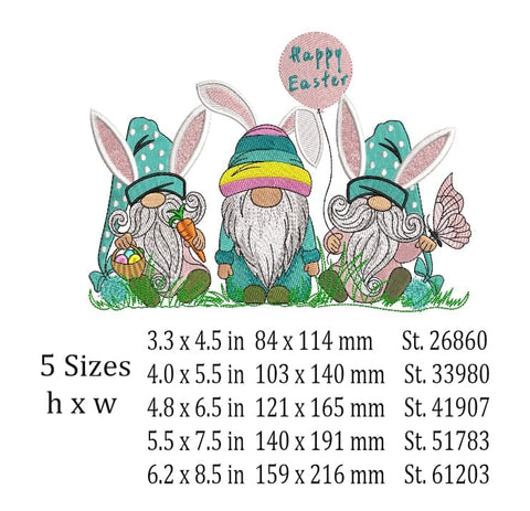 Easter Gnomes Embroidery/Applique DESIGNS ArtEMByNatalia 