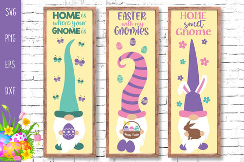 Easter Gnomes Porch Signs Bundle, Vertical Welcome Door Signs SVG Cutting Files, Easter Porch Signs Svg SVG SvgMonkeys 