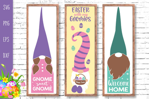 Easter Gnomes Porch Signs Bundle, Vertical Welcome Door Signs SVG Cutting Files, Easter Porch Signs Svg SVG SvgMonkeys 