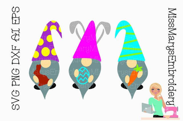 Easter Gnomes SVG MissMarysEmbroidery 