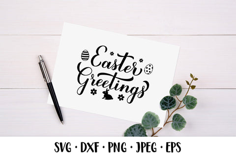 Easter Greetings SVG. Hand lettered Easter quote SVG LaBelezoka 