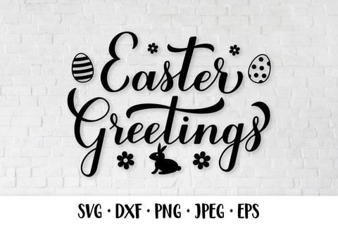 Easter Greetings SVG. Hand lettered Easter quote SVG LaBelezoka 