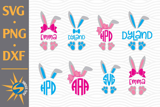 Easter Head Monogram SVG, PNG, DXF Digital Files Include SVG SVGStoreShop 