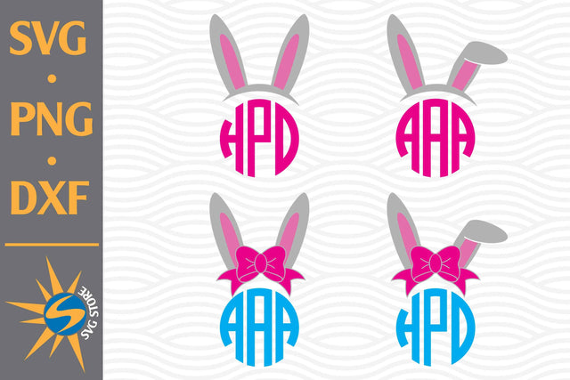 Easter Head Monogram SVG, PNG, DXF Digital Files Include SVG SVGStoreShop 