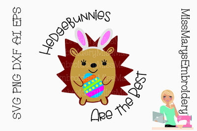 Easter Hedgehog with Egg SVG MissMarysEmbroidery 