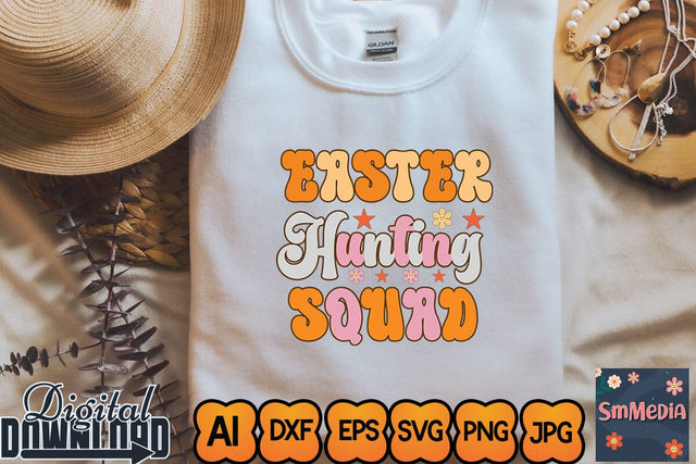Easter Hunting Squad,Retro Easter SVG Bundle, Easter Svg files, Spring Svg, Easter Quotes, Cut Files, Cricut file, Smiley svg, Easter cut files, Easter svg SVG Newmockups 