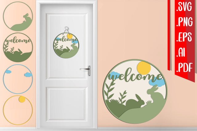 Easter Layered Door Sign 2 svg eps ai png pdf SVG zafrans studio 