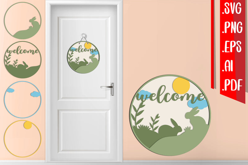 Easter Layered Door Sign 2 svg eps ai png pdf SVG zafrans studio 