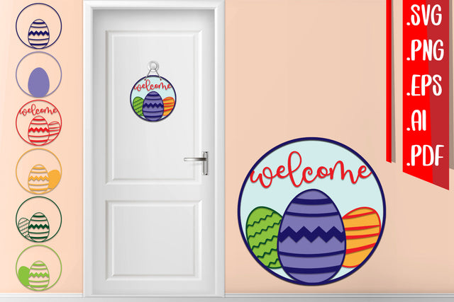 Easter Layered Door Sign svg eps ai png pdf SVG zafrans studio 