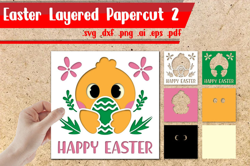 Easter Layered Papercut 2 - svg eps ai png pdf - So Fontsy