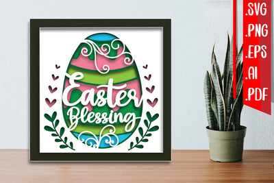 Easter Layered Papercut 2 svg eps png ai pdf 3D Paper zafrans studio 