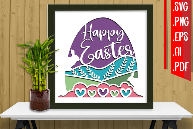 Easter Layered Papercut 4 svg eps png ai pdf 3D Paper zafrans studio 