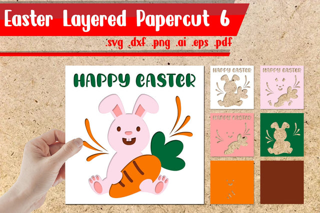 Easter Layered Papercut 6 - svg dxf eps ai png pdf SVG zafrans studio 