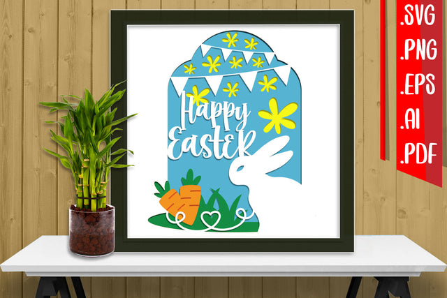 Easter Layered Papercut 6 svg eps png ai pdf 3D Paper zafrans studio 